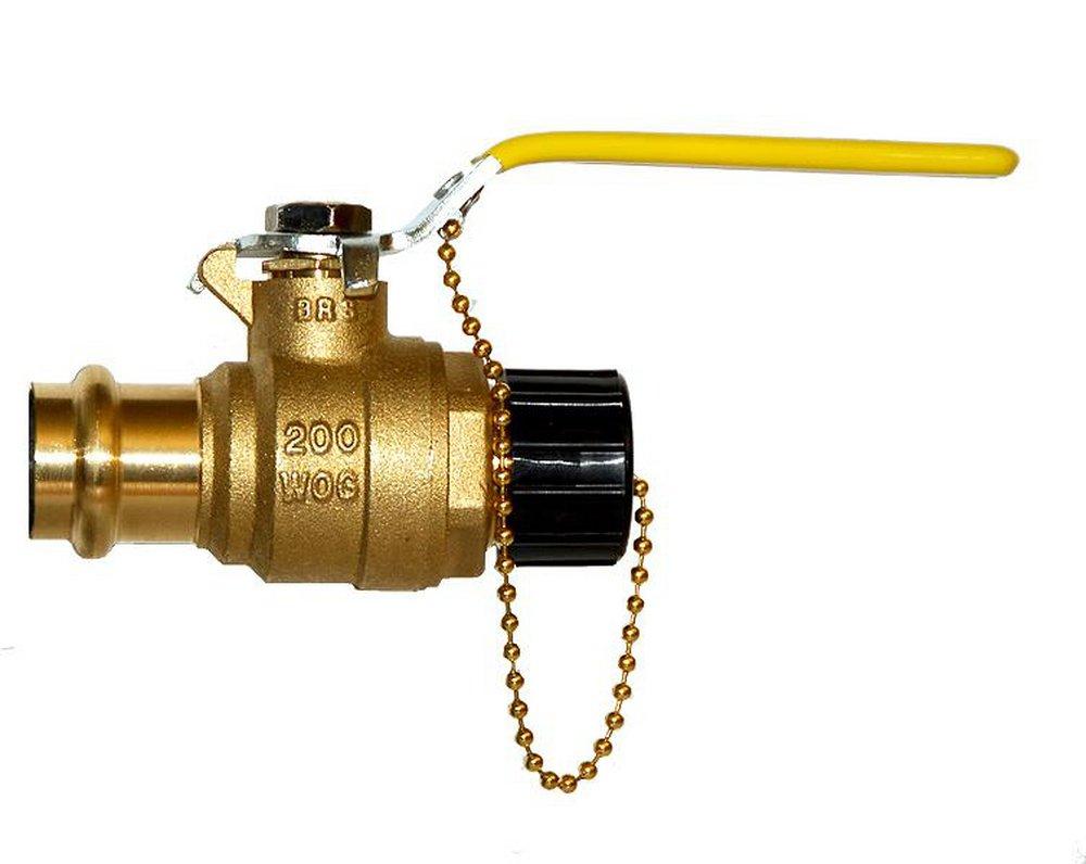 Milwaukee Valve Forged Brass Full Port Press x Hose 200# Ball Valve 