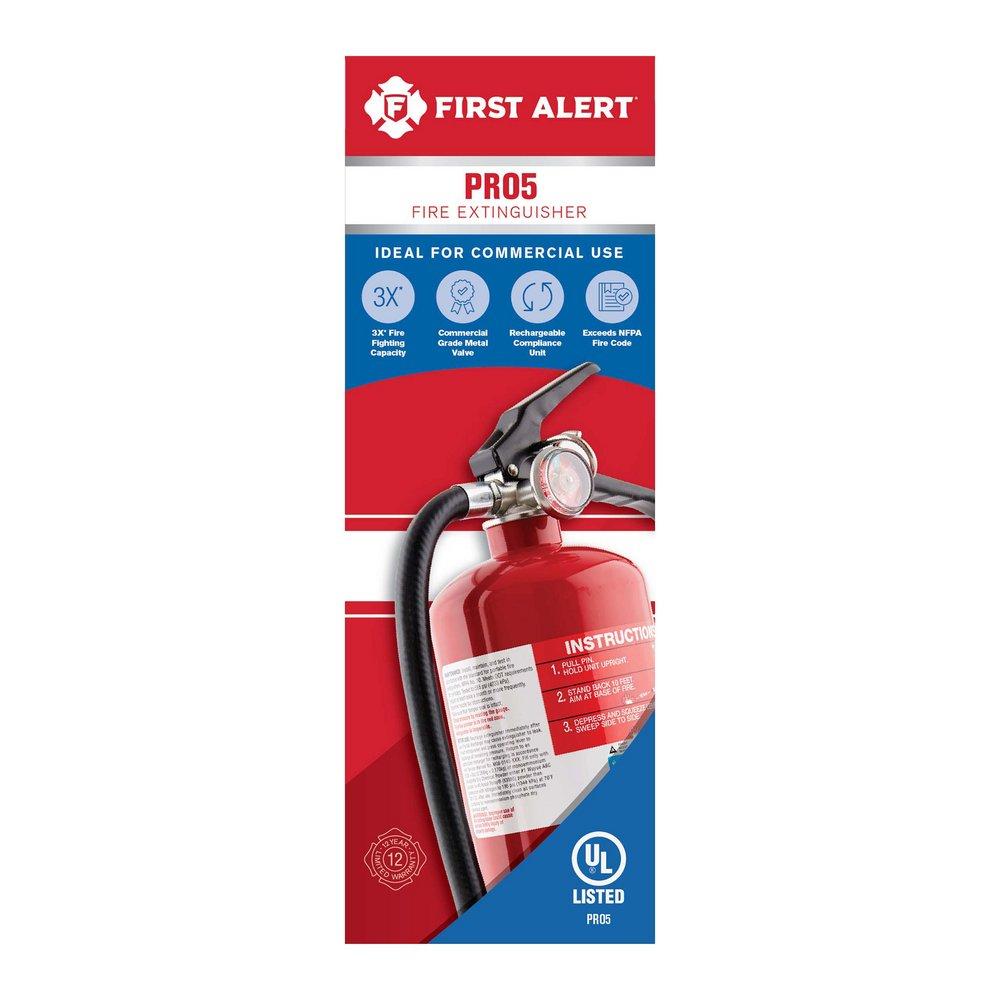 First Alert Red Dry Powder, Steel and Plastic Fire Extinguisher 