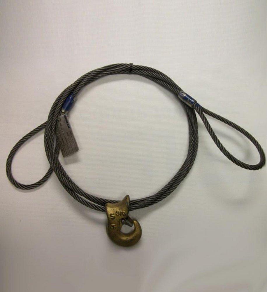 Certex USA Pewter 3/8 in. 1 Ton Steel Wire Sling Eye in Pewter 