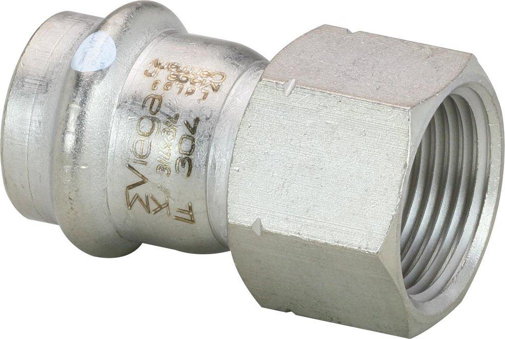 Viega Press x FNPT Stainless Steel Adapter with FKM Sealing Element 