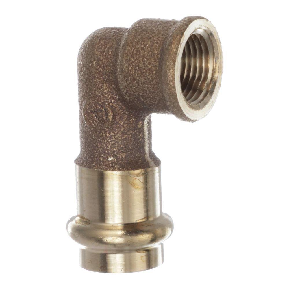 Viega 1/2 x 3/8 in. Press x FNPT Bronze 90 Degree Elbow 