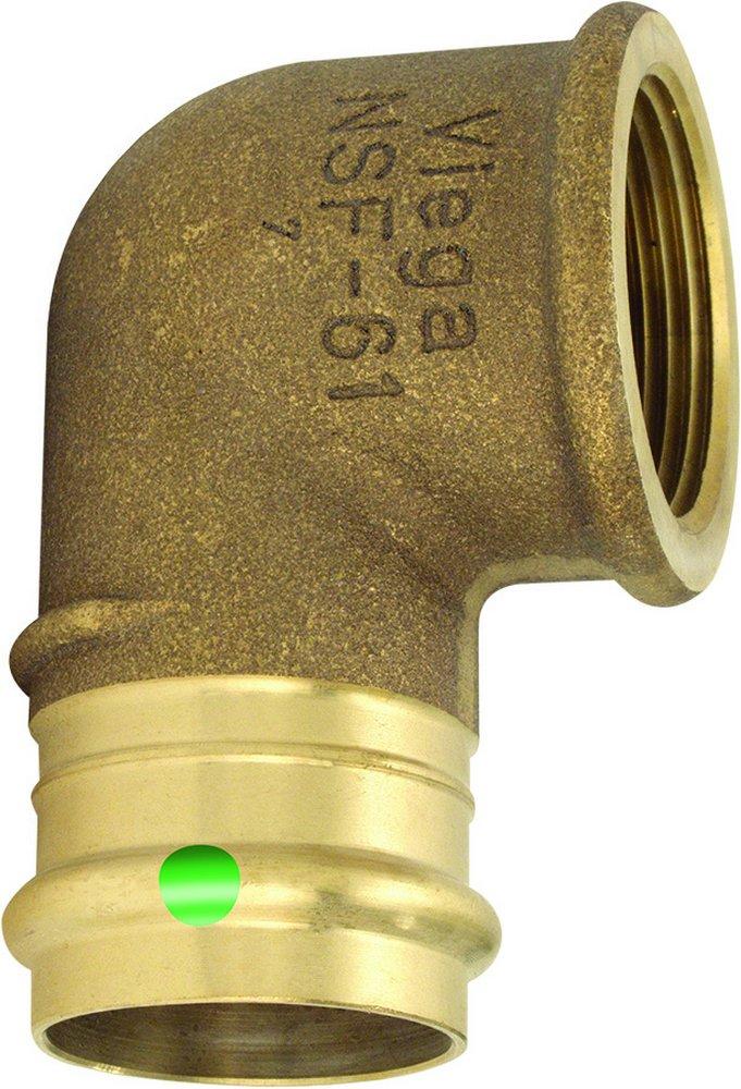 Viega 1/2 x 3/8 in. Press x FNPT Bronze 90 Degree Elbow 