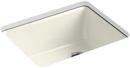KOHLER Biscuit 25 x 22 in. 5 Hole Cast Iron Single Bowl Undermount Kitchen Sink 
