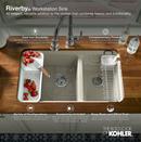 KOHLER White 25 x 22 in. 5 Hole Cast Iron Single Bowl Undermount Kitchen Sink 