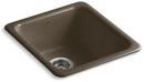17 x 18-3/4 in. No Hole Cast Iron Single Bowl Dual Mount Kitchen Sink in Suede