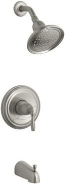 Single Lever Handle Pressure Balancing Bath and Shower Faucet Trim in Vibrant Brushed Nickel