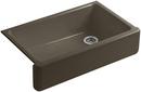 35-11/16 x 21-9/16 in. Cast Iron Single Bowl Farmhouse Kitchen Sink in Suede