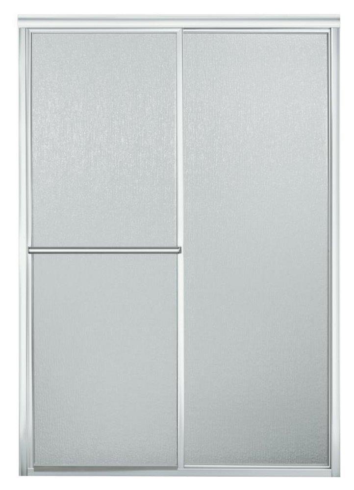 Sterling Silver 65-1/2 x 46 in. Shower Door with Rain Glass 