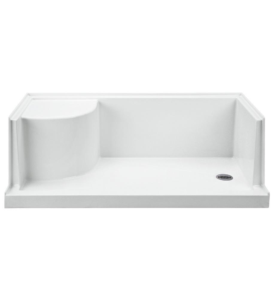 Biscuit 60 X 30 Left Hand Acrylic Shower Base With Right Seat Designer 