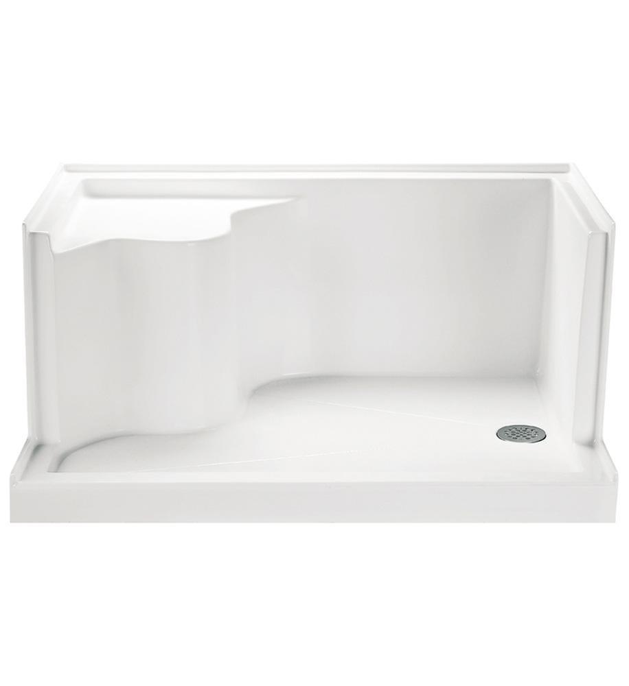 Biscuit 48 X 32 Left Hand Acrylic Shower Base With Right Seat Designer 