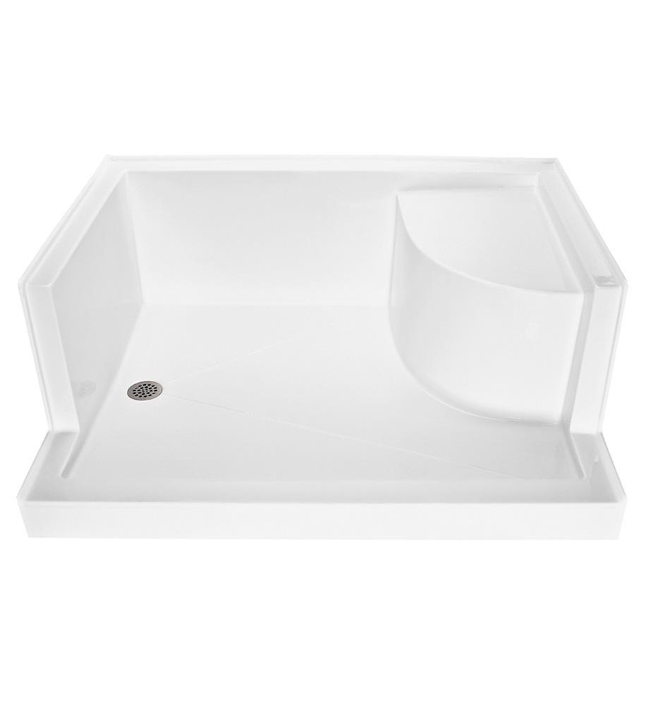 60 X 42 Right Hand Acrylic Shower Base With Left Corner Seat Designer 