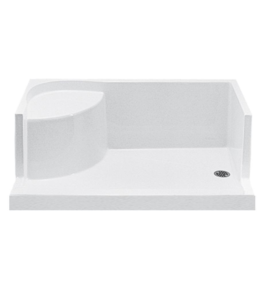 60 X 36 Right Hand Acrylic Shower Base With Left Corner Seat Designer 