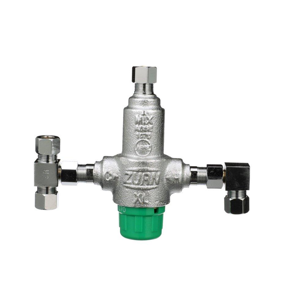 Zurn Wilkins Brushed Nickel 4-Port Compression Mixing Valve 