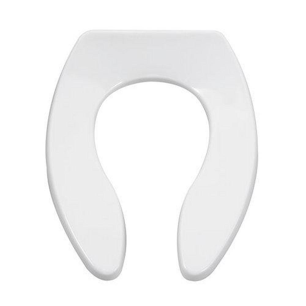 American Standard White Plastic Elongated Open Front Toilet Seat 