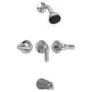 Three Handle Single Function Bathtub & Shower Faucet in Polished Chrome