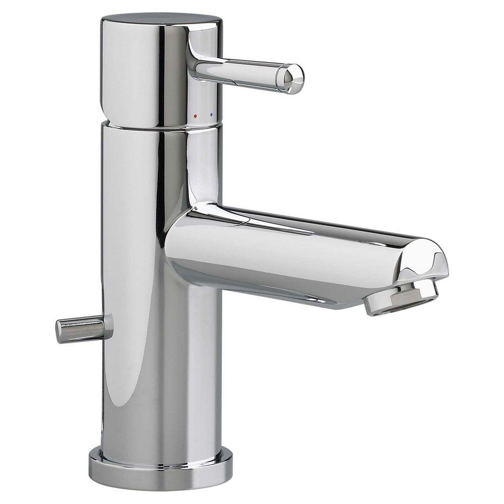 American Standard Polished Chrome Single Handle Monoblock Bathroom Sink Faucet with Metal Pop-Up Drain Assembly 