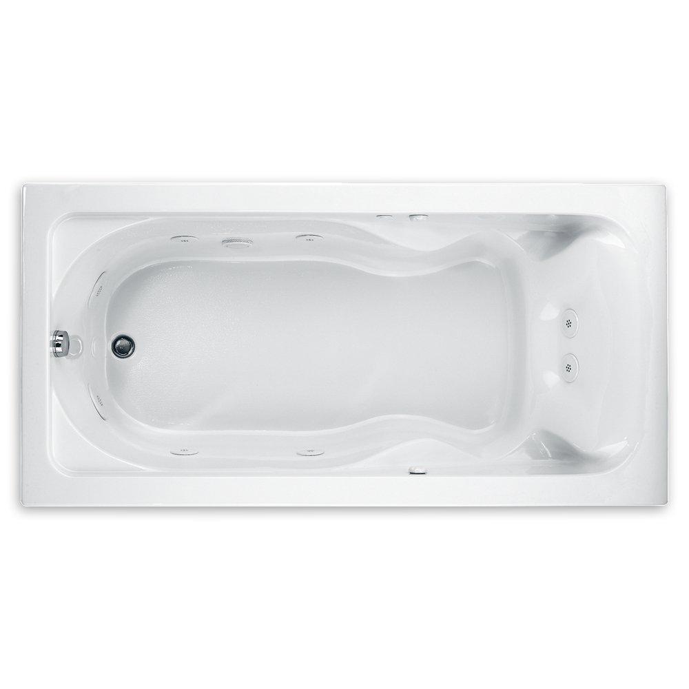 American Standard White 72 x 42 in. Whirlpool Drop-In Bathtub with Reversible Drain 