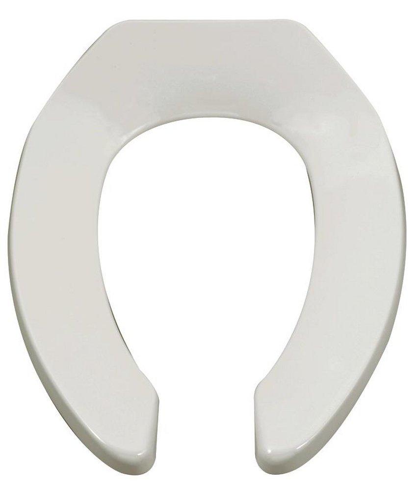 American Standard White Heavy Duty Commercial Elongated Open Front Closet Toilet Seat 