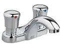Two Handle Metering Bathroom Sink Faucet in Polished Chrome