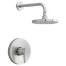 Shower Valve Trim with Single Lever Handle in Stainless Steel