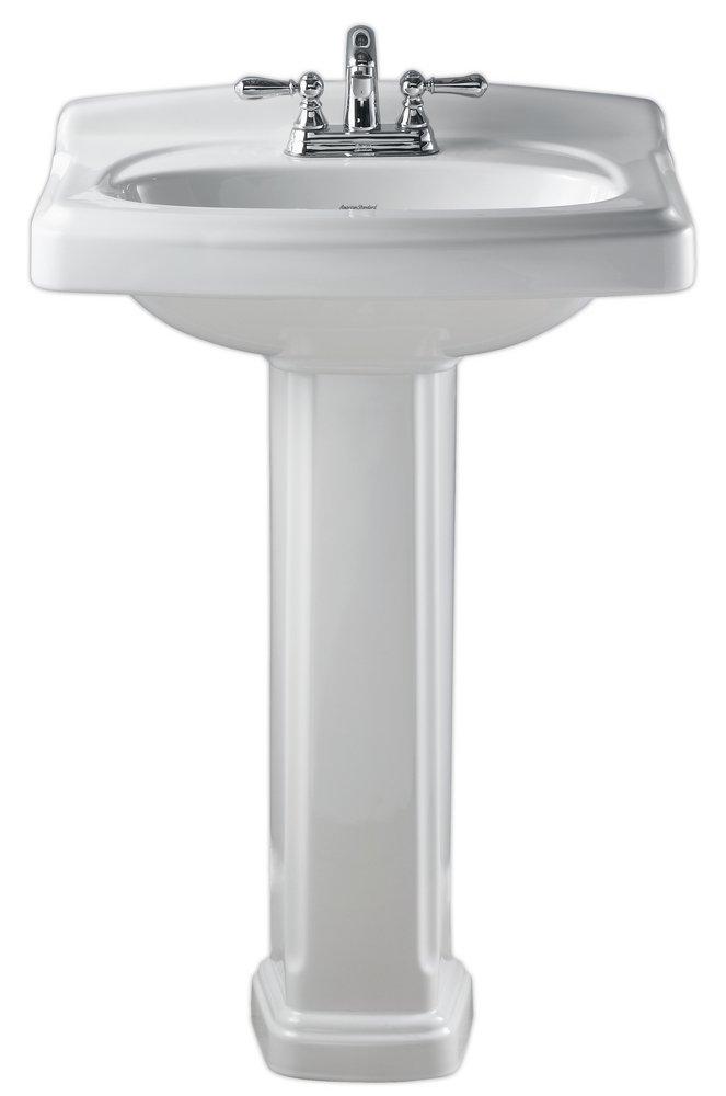 American Standard White Pedestal Vessel Sink with Overflow 