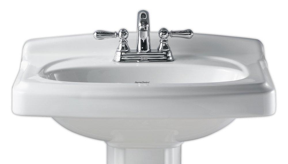 American Standard White Pedestal Vessel Sink with Overflow 