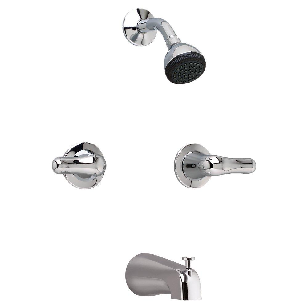 American Standard Polished Chrome Two Handle Single Function Bathtub & Shower Faucet 