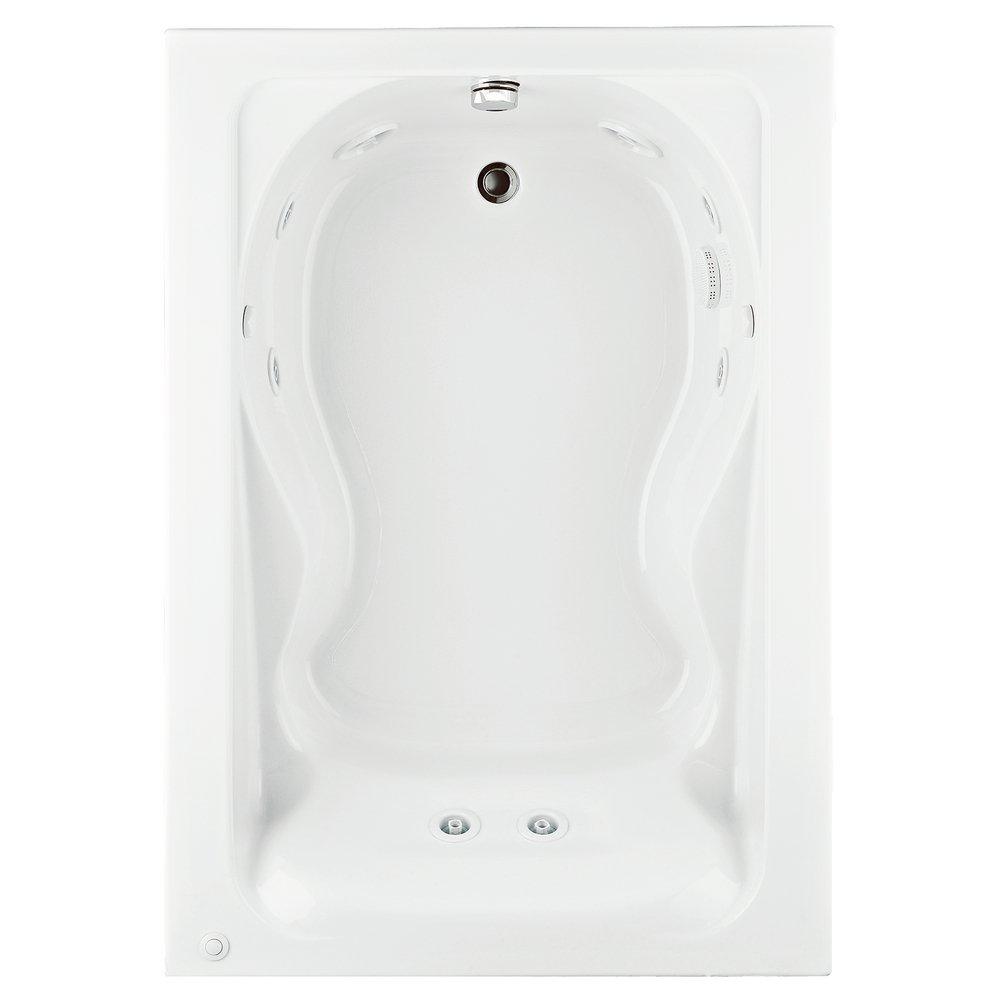 American Standard White 60 x 42 in. Whirlpool Drop-In Bathtub with Reversible Drain 