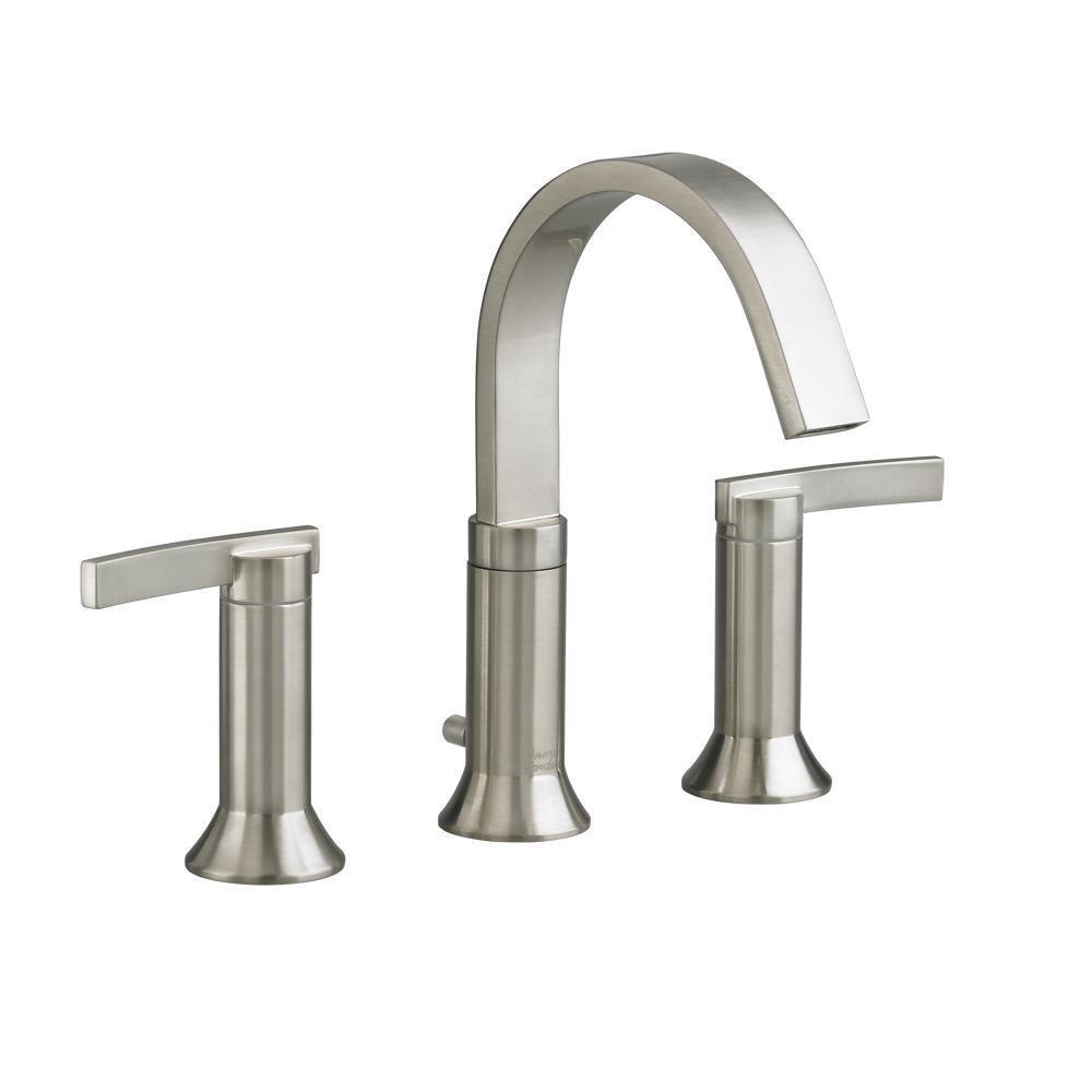 American Standard Brushed Nickel Two Handle Widespread Bathroom Sink Faucet 