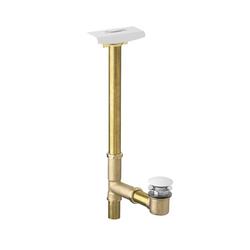Brass Lift & Turn Drain in White