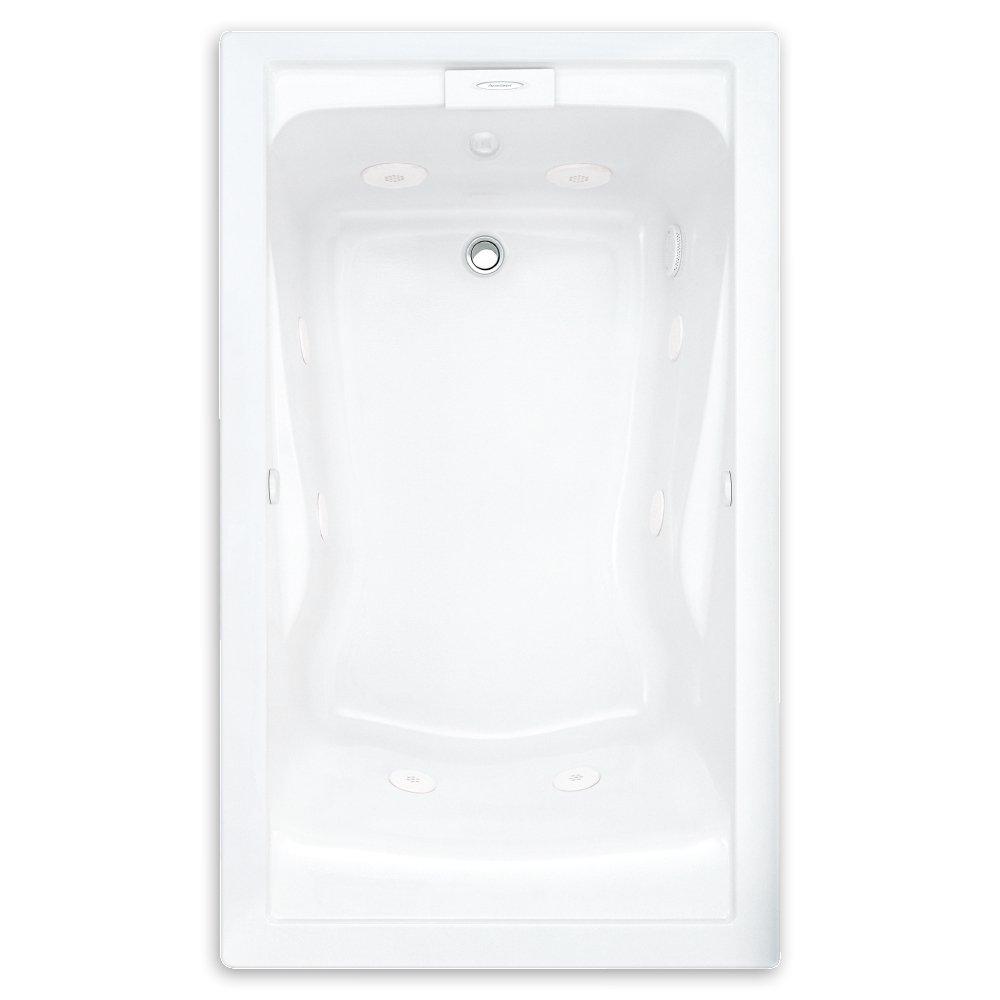 American Standard White 60 x 32 in. Whirlpool Drop-In Bathtub with Reversible Drain 