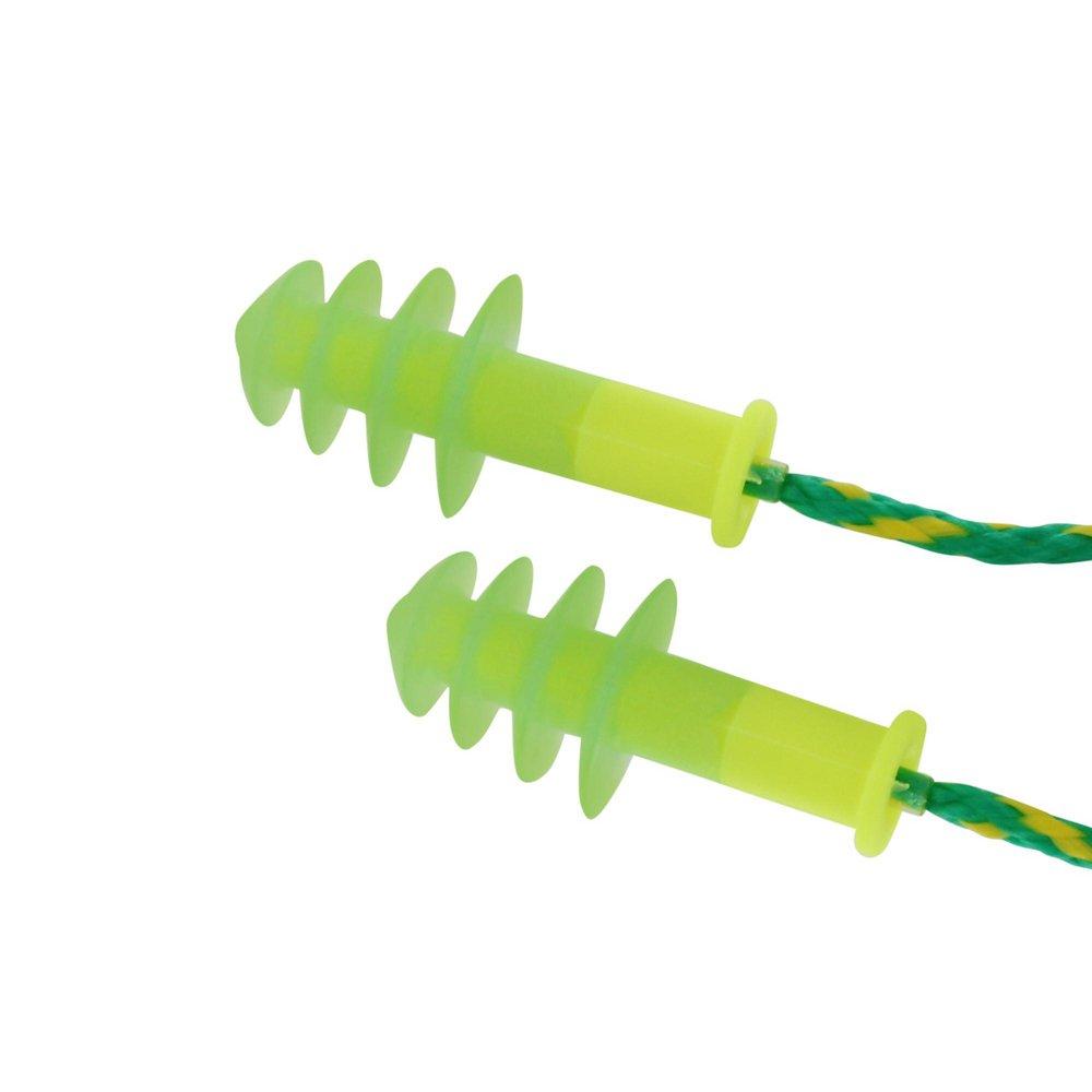 Howard Leight Green/Yellow 30 dB Corded Plastic Reusable Ear Plugs 