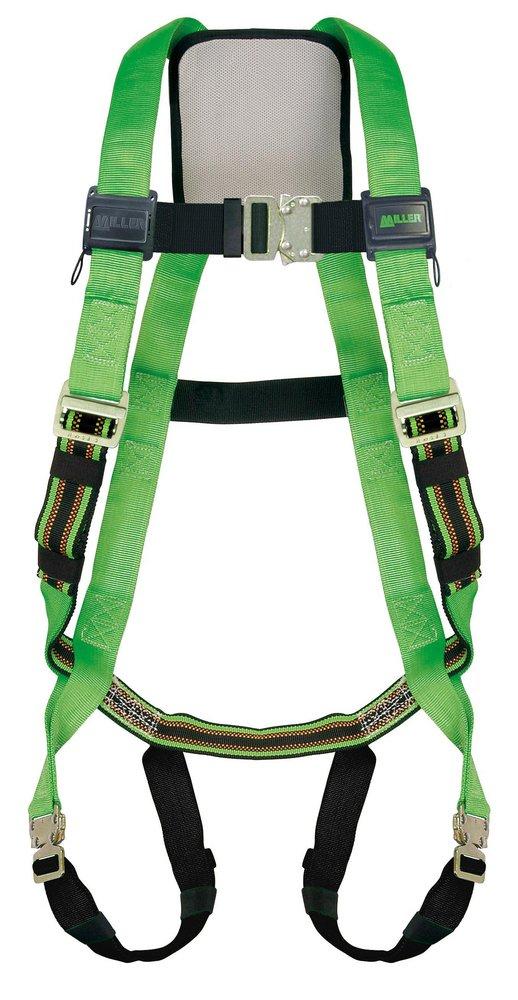 Miller Fall Protection Green Vest Style Back Padding Body Harness 