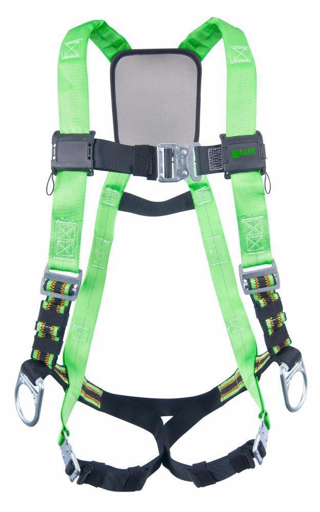 Miller Fall Protection Green Vest Style Back Padding Body Harness 