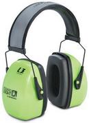 Hi-Visibility Headband Ear Muff in Bright Green, Black and Grey