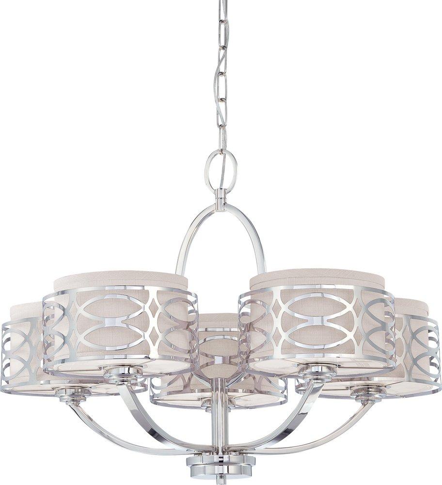 NUVO Polished Nickel 60W 5-Light Medium E-26 Incandescent Chandelier 