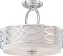 NUVO Polished Nickel 12 x 15 in. 60W 3-Light Medium Semi-Flush Mount Ceiling Fixture 