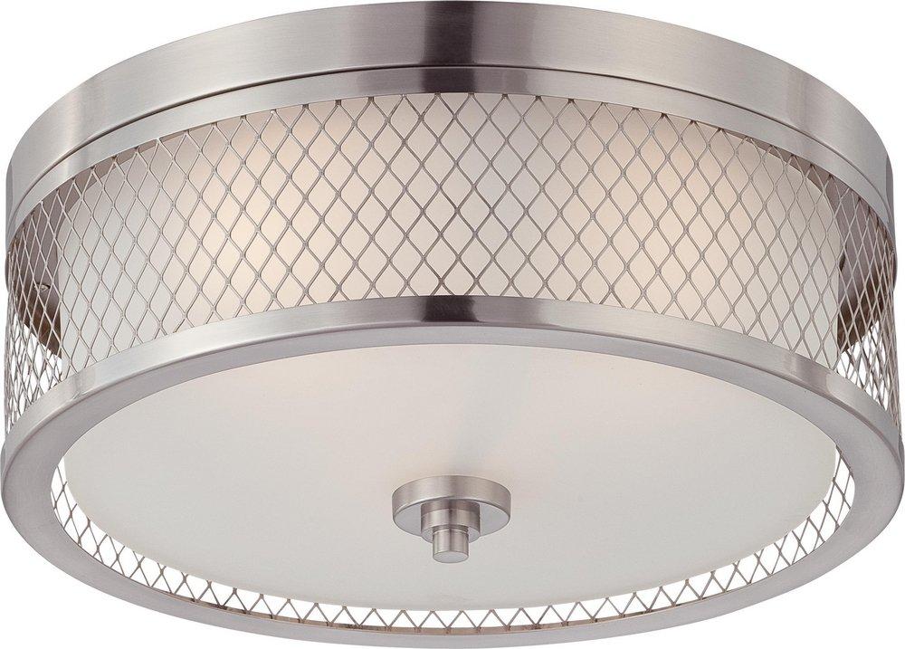 NUVO Brushed Nickel 60W 3-Light Medium Flush 