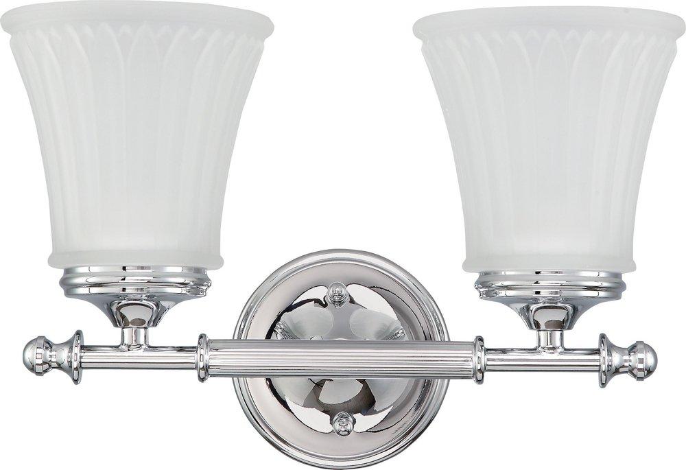 NUVO Polished Chrome 100W 2-Light Vanity Light Fixture 