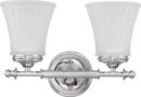 100W 2-Light Vanity Light Fixture in Polished Chrome