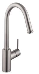 Hansgrohe Steel Optic Single Handle Pull Down Kitchen Faucet 