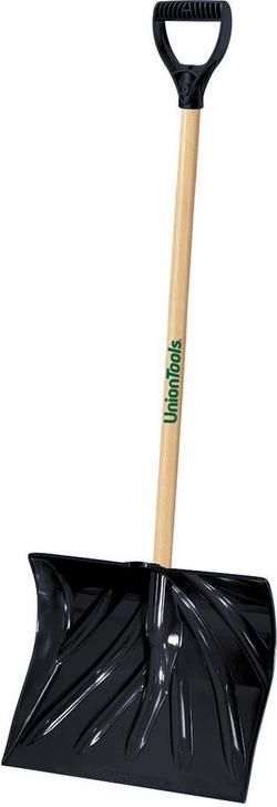 18 in. Poly Combo Snow Shovel with Wood Handle