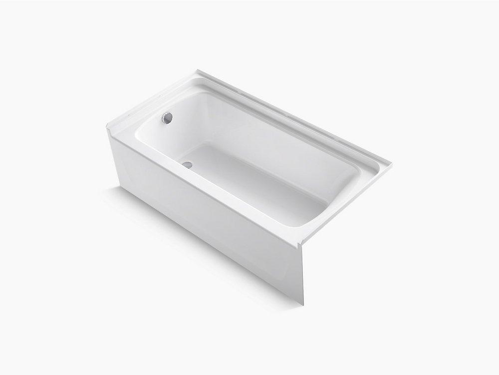 Sterling White 60 x 29 in. Soaker Alcove Bathtub with Left Drain 