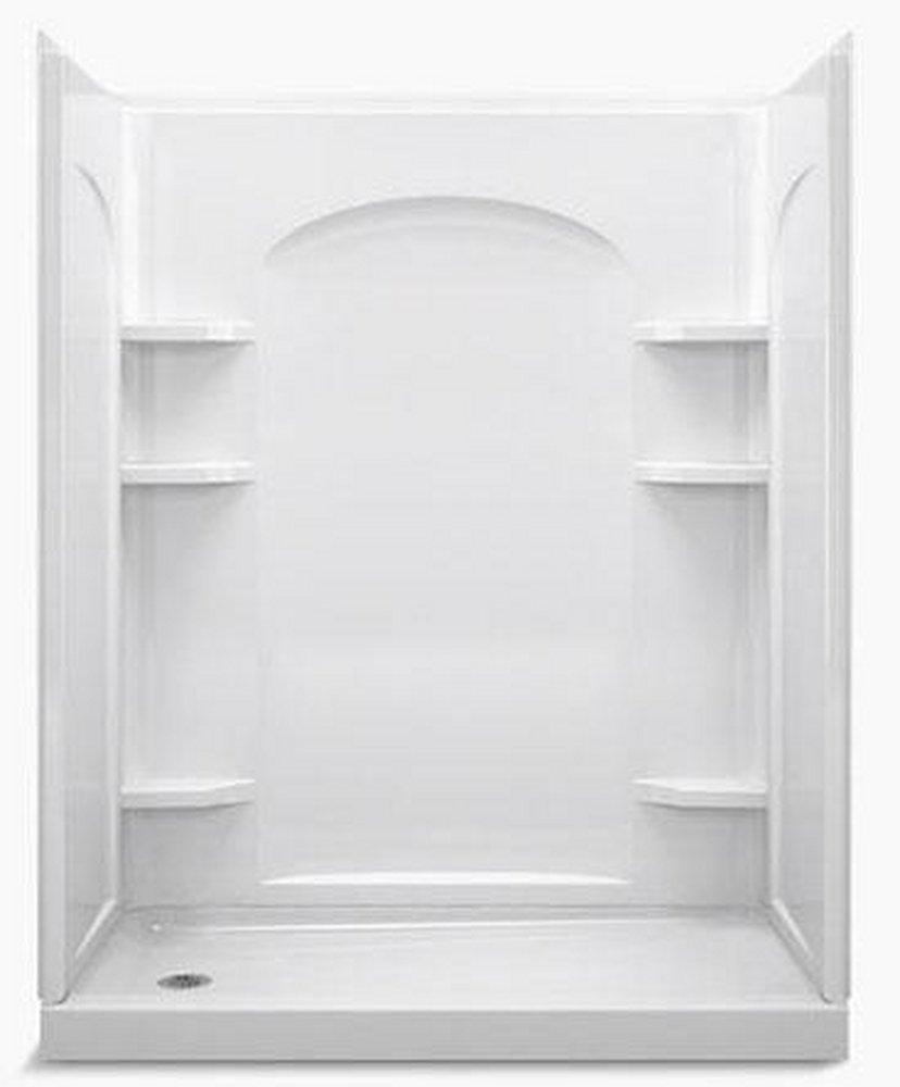 Sterling White 60 X 30 Curved Shower Left Hand Drain Ensemble White 