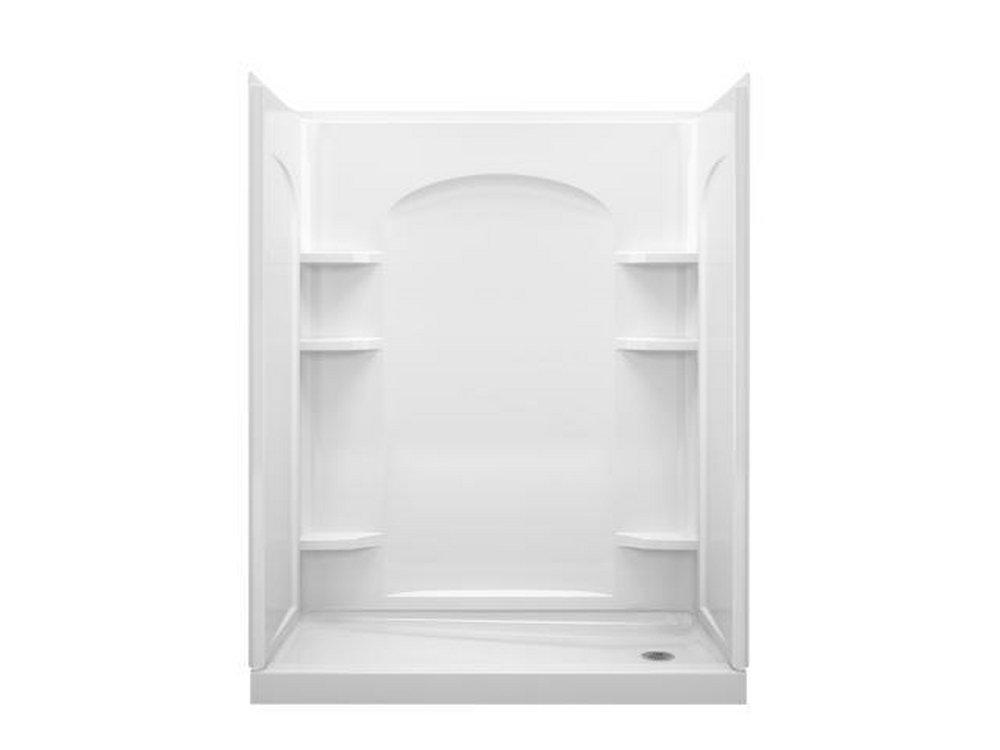 Sterling White 60 X 30 Curved Shower Right Hand Drain Ensemble White 