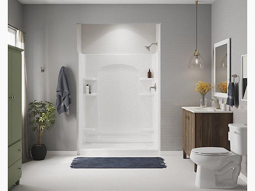 Sterling White 60 X 30 Curved Shower Right Hand Drain Ensemble White 