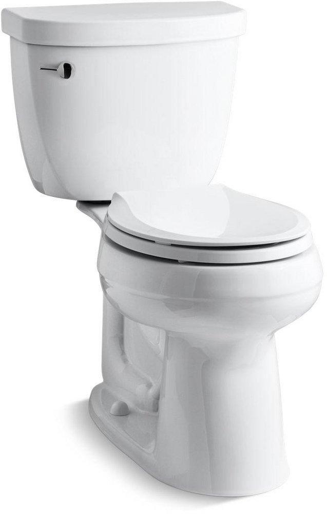 KOHLER White 1.28 gpf Round Floor Mount Two Piece Toilet 