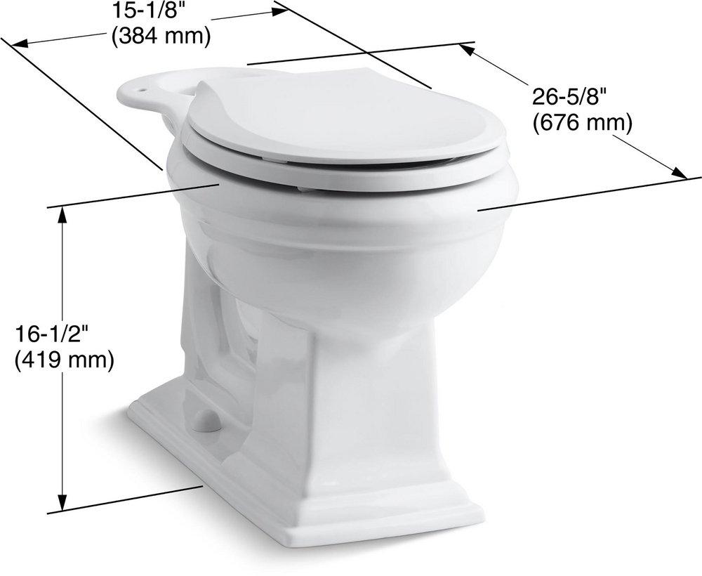 KOHLER White 1.28 gpf Round Toilet Bowl 