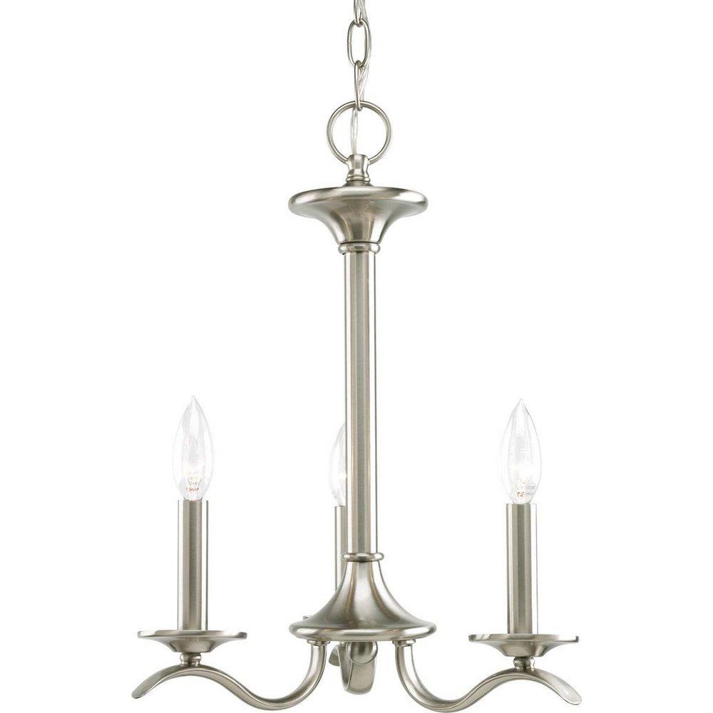 Progress Lighting Brushed Nickel 18 in. 60 W 3-Light Medium Candelabra Chandelier 