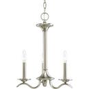 Progress Lighting Brushed Nickel 18 in. 60 W 3-Light Medium Candelabra Chandelier 